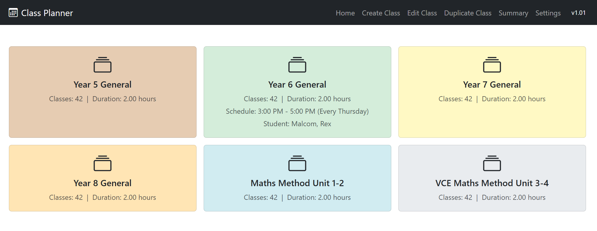 Class Planner Preview