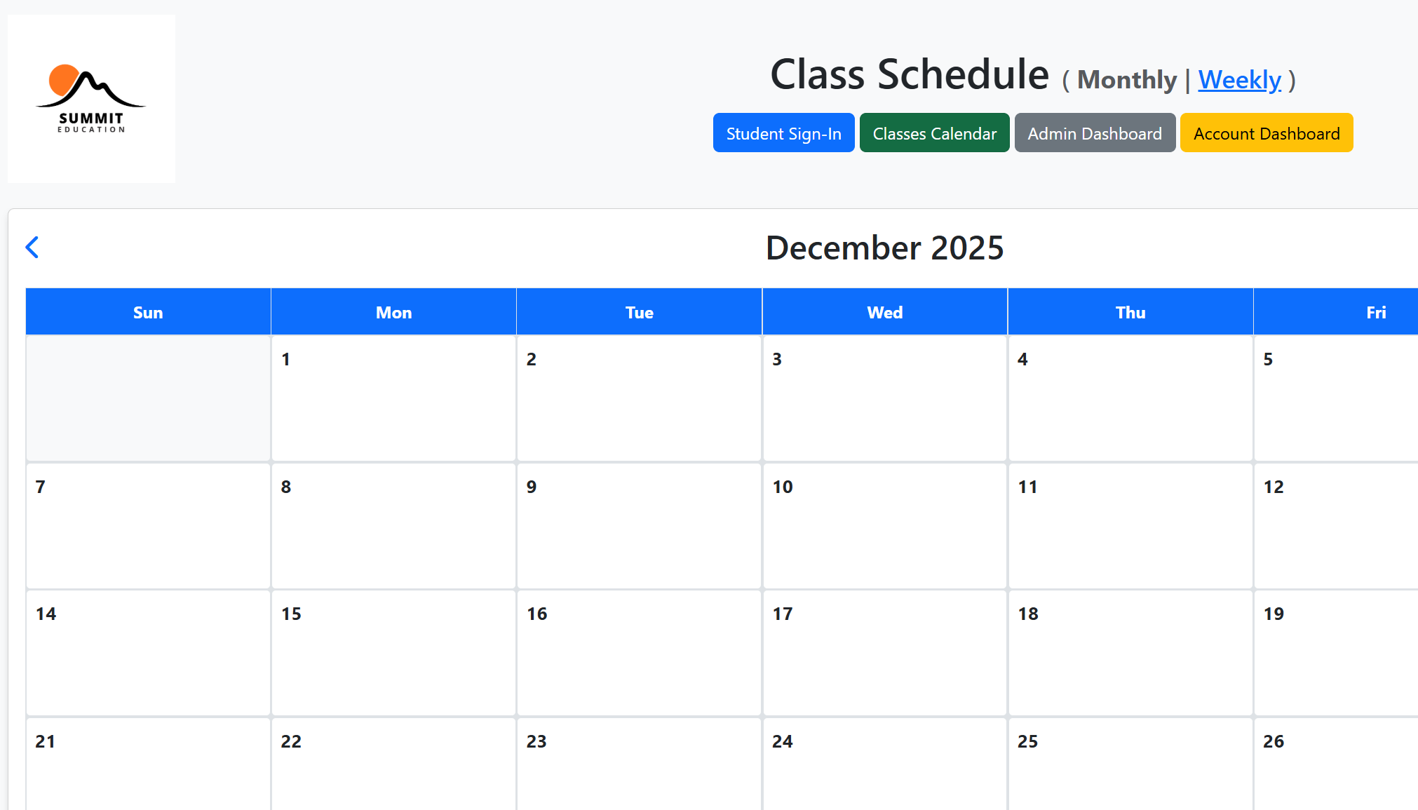 Class Schedular Preview